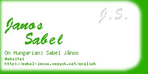 janos sabel business card